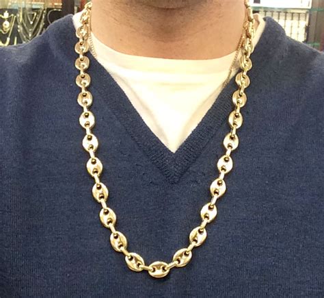 14k gold puff gucci chain.